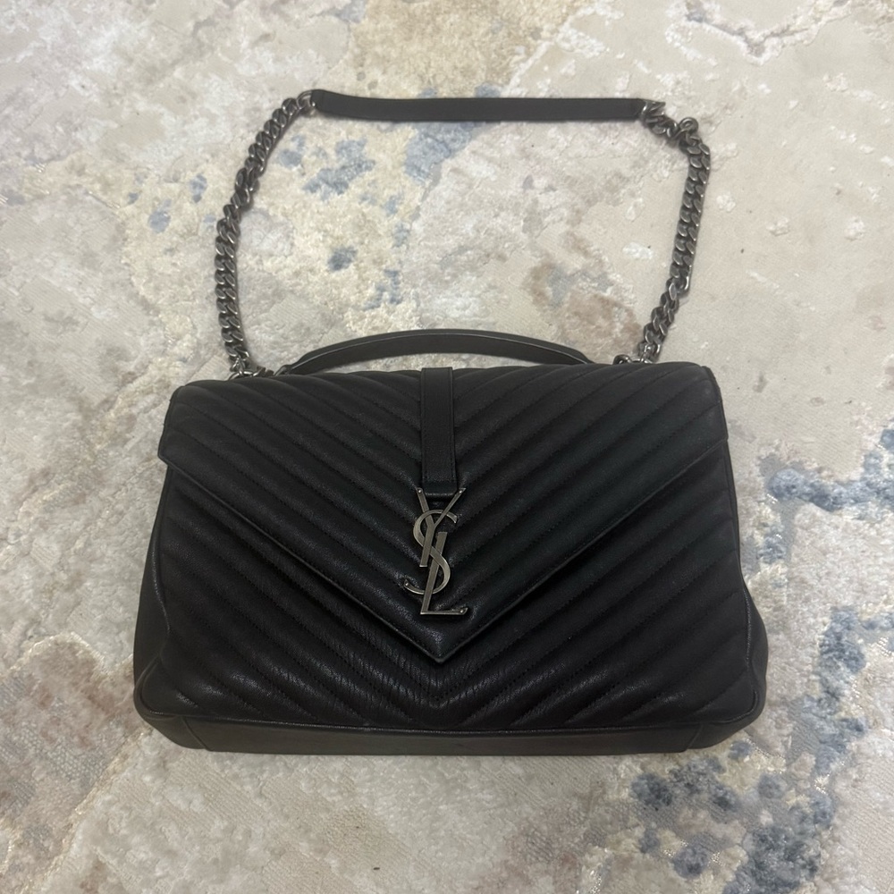 Authentic Saint Laurent 2021 Large Monogram Matelasse College Bag - Picture 13 of 15